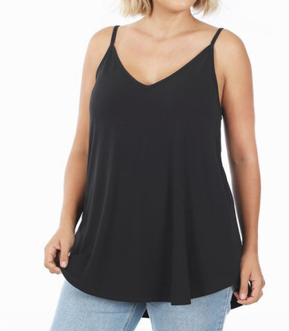 Black front back reversible cami [available in PLUS]