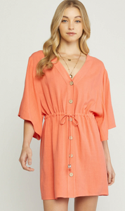 ORANGE LINEN DRESS