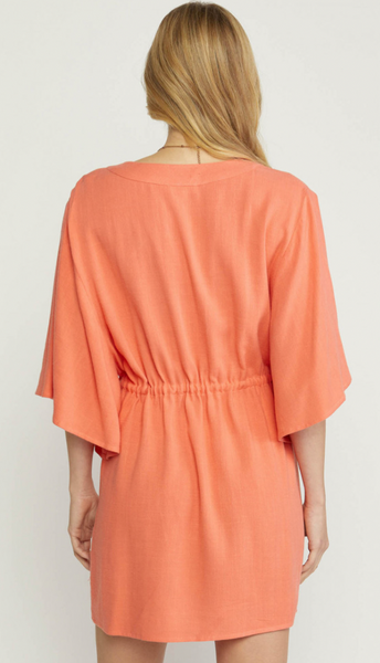 ORANGE LINEN DRESS