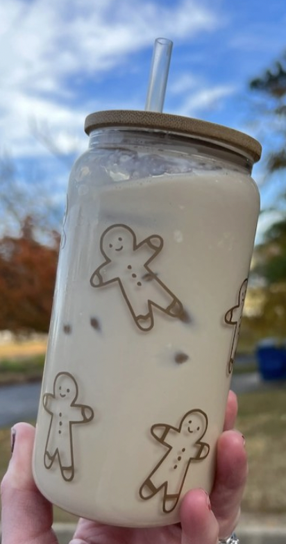 Gingerbread man Ice Coffee Glass