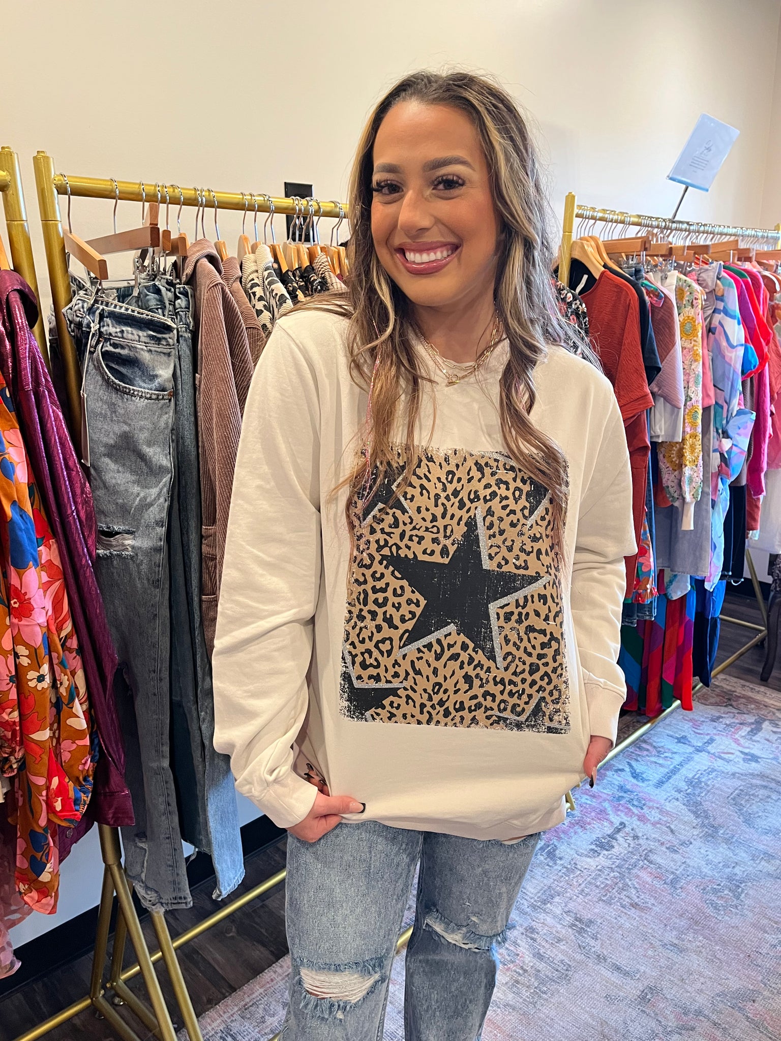 Leopard 2025 star sweatshirt