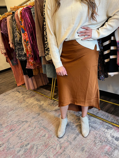 Satin Rust skirt