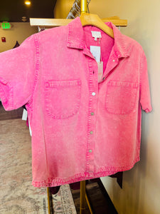 Pink Justice Button down Top