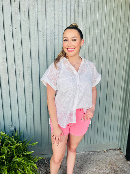 White Floral Top