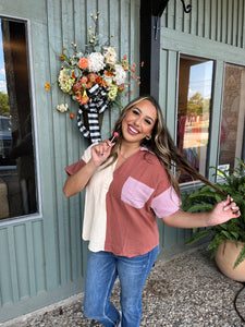 Lavender Block Top